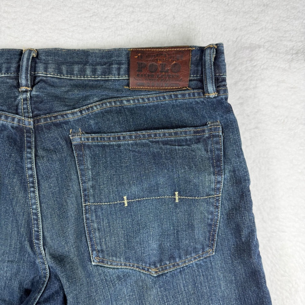 Polo Ralph Lauren Jeans Mens 36x34 Blue Classic 867 Straight Leg Dark Wash RL - Picture 10 of 11